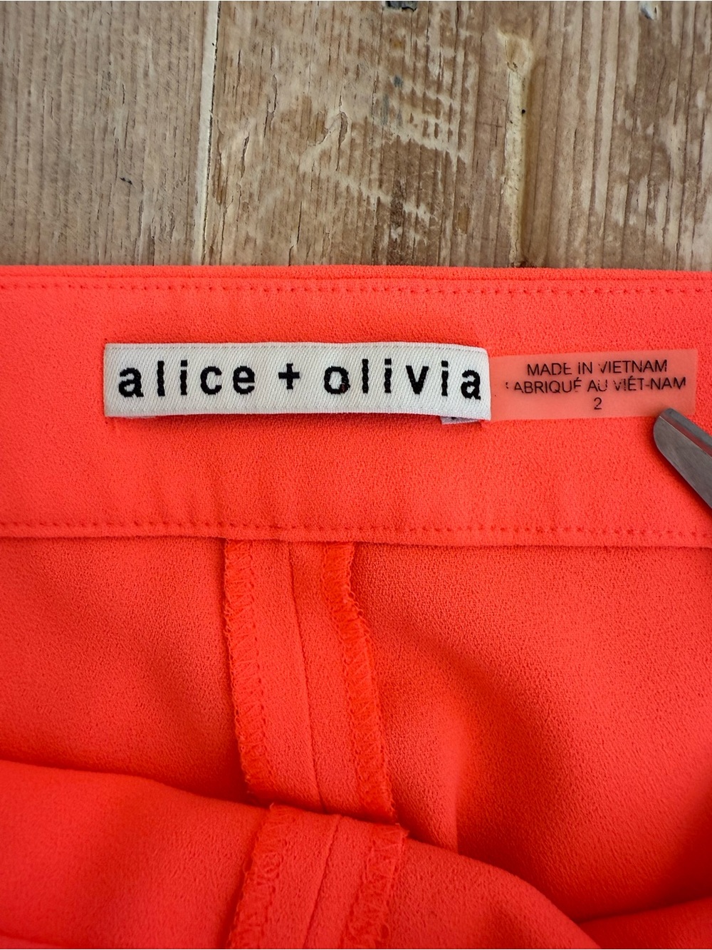 Alice + Olivia Dylan High-Waist Wide Leg Women’s Pants Orange 2 - Picture 7 of 9